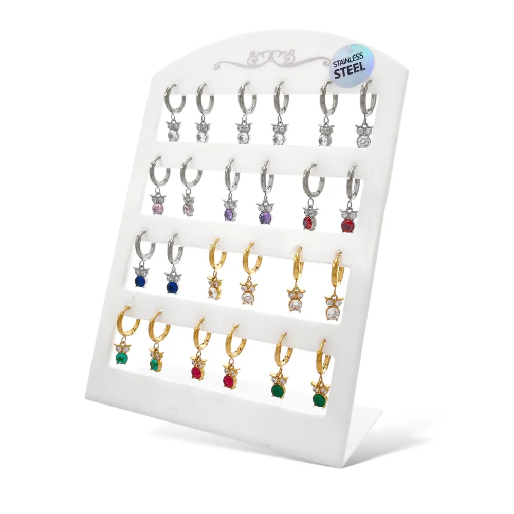 Gufo-12Paia Orecchini in Acciaio - OPA-103-AA2939E