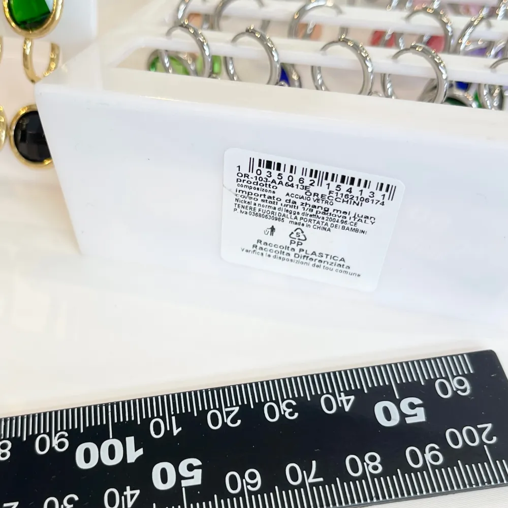 Cerchio  con Zirconia-12Paia Orecchini in Acciaio - OPA-103-AA5413EA