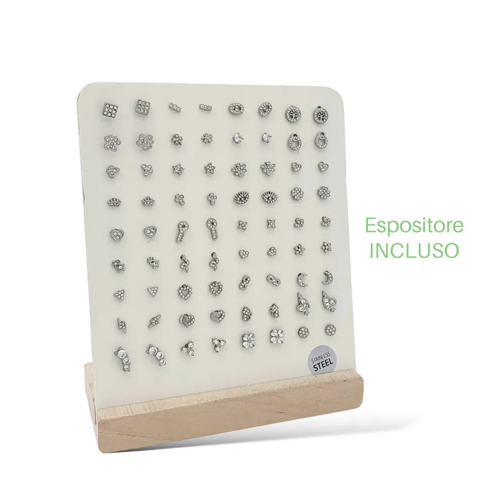 Soggetti Mix-36Paia Orecchini a Lobo in Acciaio - OPA-103-AA744E