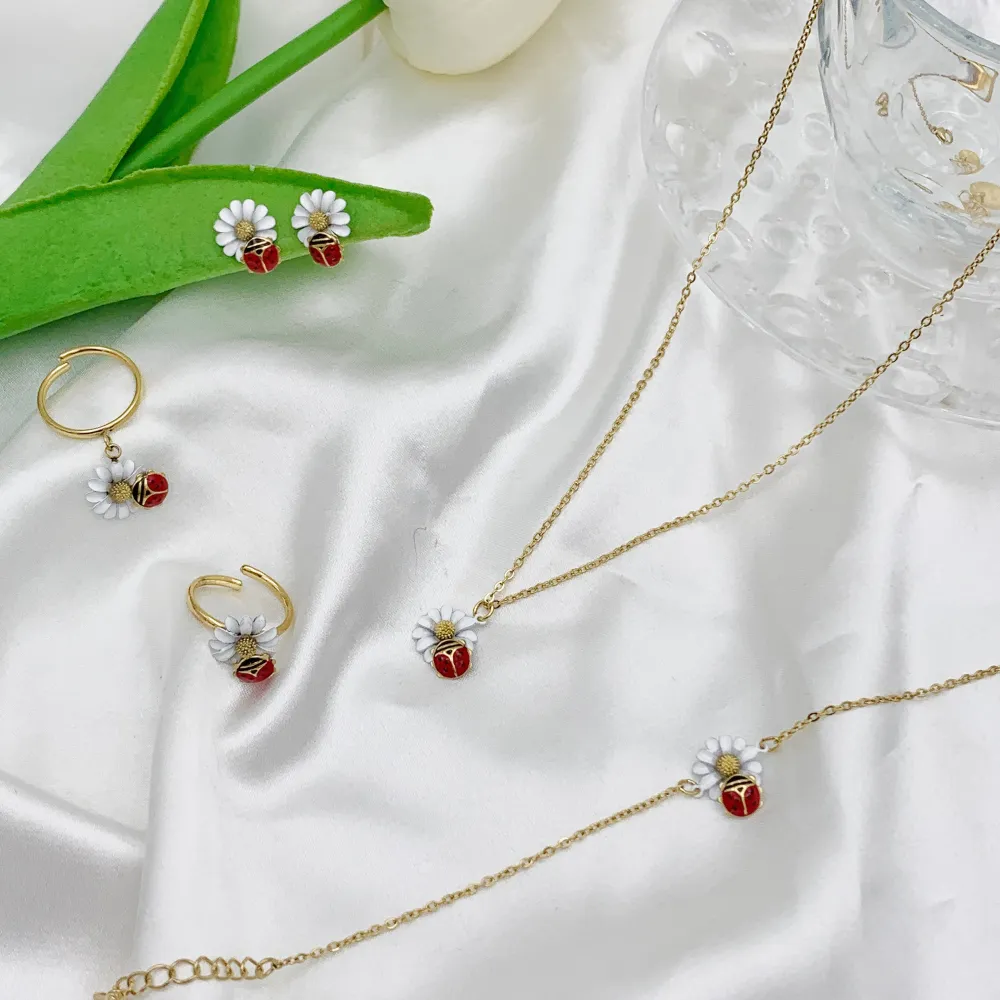 Coccinella Mix-Orecchini a Lobo in Acciaio - OPA-103-AA895E