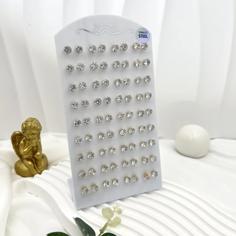 Punto Luce 7mm 6Griffe-36Paia Orecchini in Acciaio - OPA-107-116 7mm