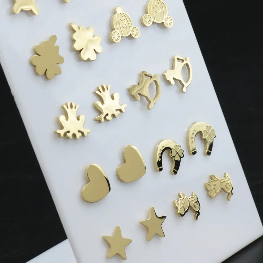 Orecchini  lobo in acciaio (Conf. da 12 paia) - OPA413-1201-920-Tema Favola - Orecchini Acciaio (Conf. da 12 paia)