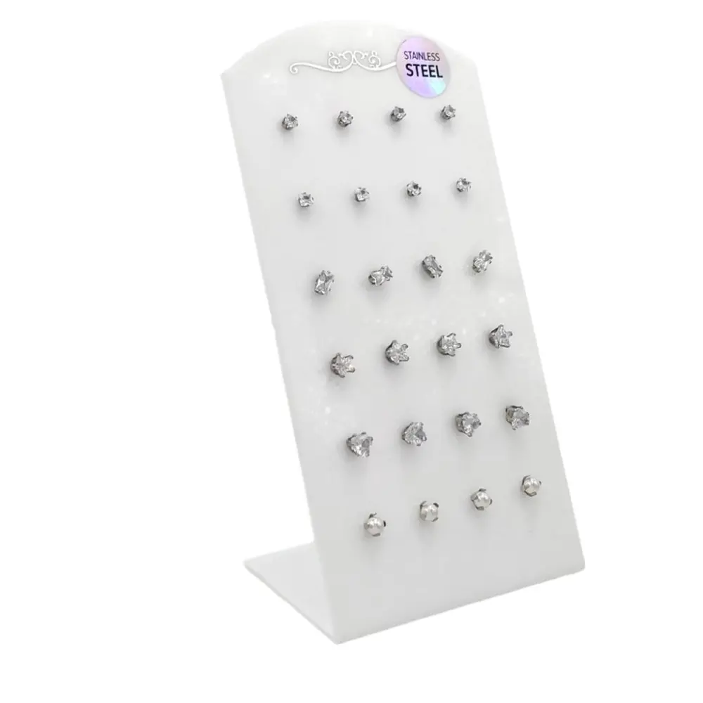 Misto con Zirconia-12 Paia Orecchini in Acciaio - OPA-445-22S