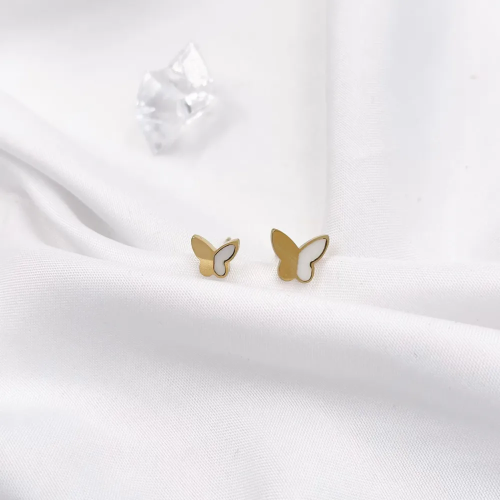 Farfalla-12Paia Orecchini a lobo in Acciaio - OPA-450-201