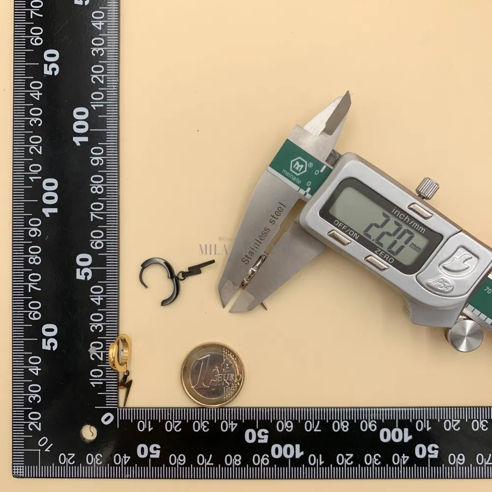 Fulmine -Orecchini a Cerchio 2x9mm in Acciaio - OPA-450-245 2x9mm