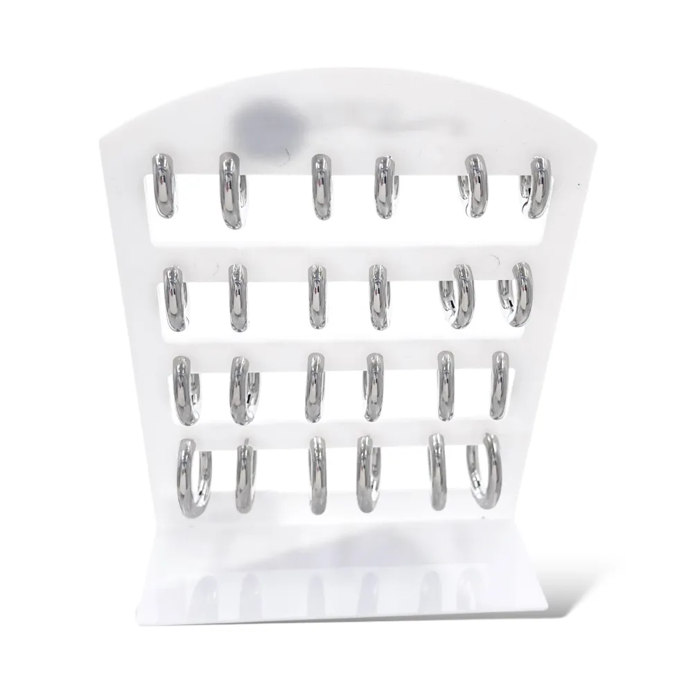 Cerchio 4mm diametro Scalare -12Paia Orecchini in Acciaio - OPA-450-690 4mmxmix