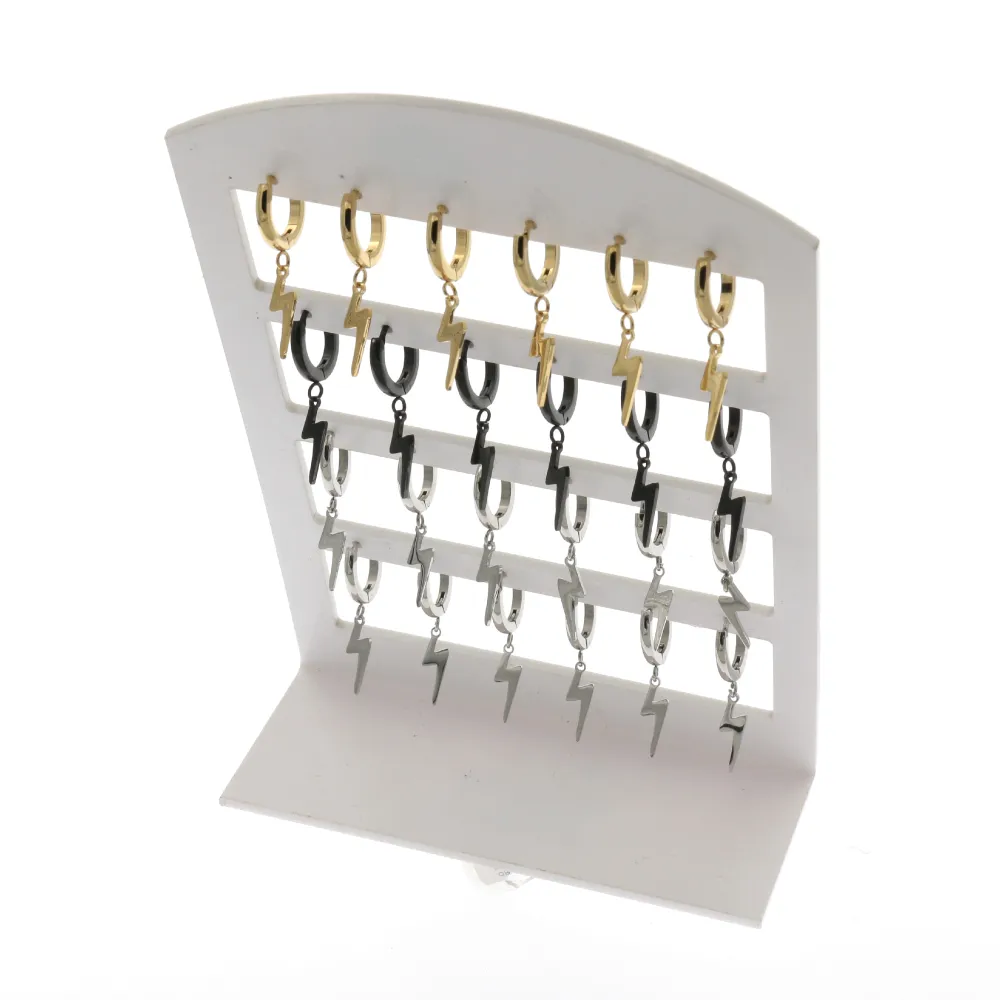 OPA6596-Fulmine 450-243- 12 Paia Orecchini in Acciaio - OPA6596-Fulmine 450-243- 12 Paia Orecchini in Acciaio