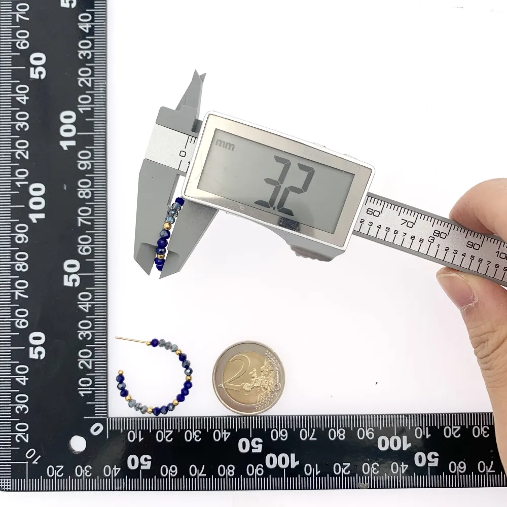 Cerchio con Cristalli-12Paia Orecchini in Acciaio - OPA-732-136 A