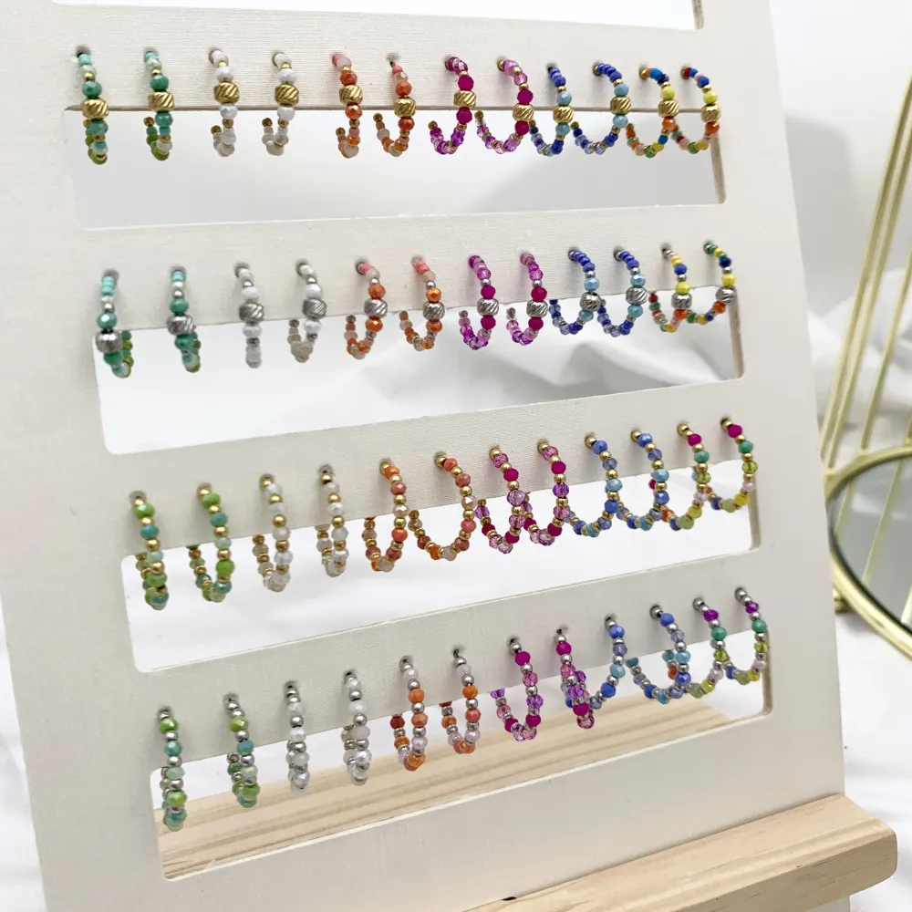 Cerchio Colorato con Pendenti Mix-36paia Orecchini in Acciaio - OPA-732-199