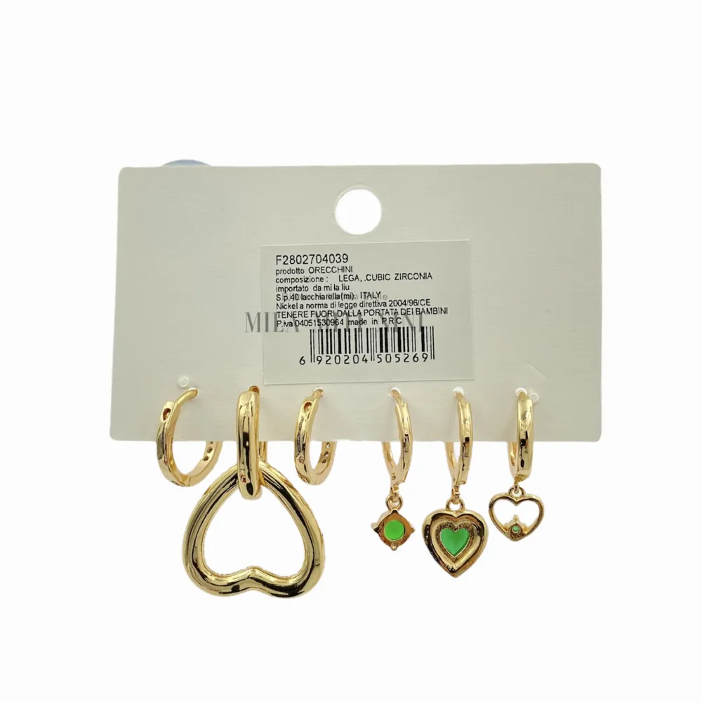 OPM004-Set 6pz-Orecchini con Zirconia - OPM004-Set 6pz-Orecchini con Zirconia
