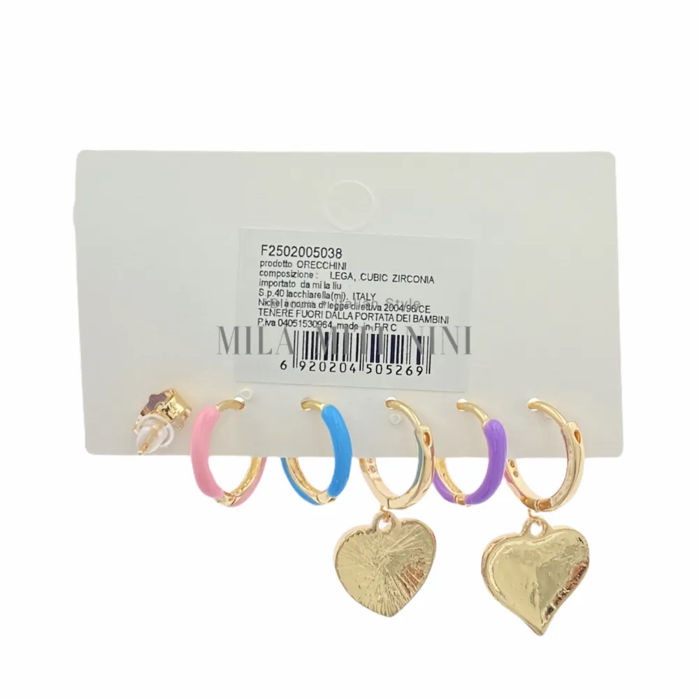 OPM006-Set 6pz-Orecchini con Zirconia - OPM006-Set 6pz-Orecchini con Zirconia