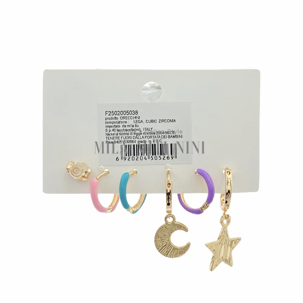 OPM007-Set 6pz-Orecchini con Zirconia - OPM007-Set 6pz-Orecchini con Zirconia