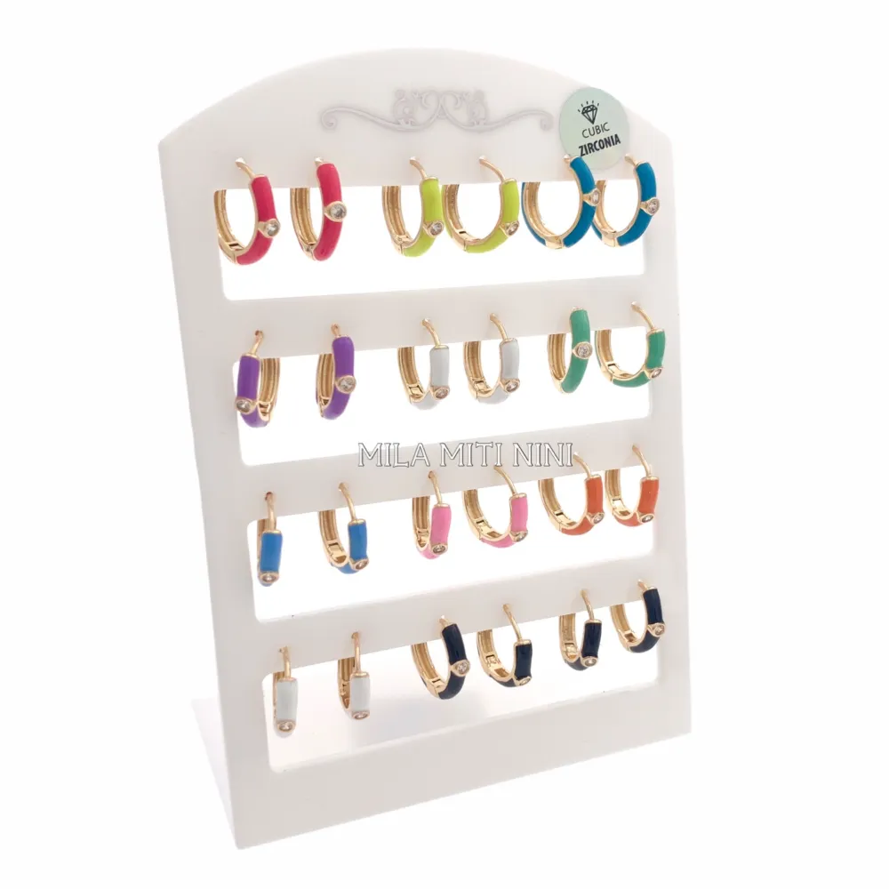 OPM109-30-Cerchio con P.luce-12 Paia Orecchini in Acciaio - OPM109-30-Cerchio con P.luce-12 Paia Orecchini