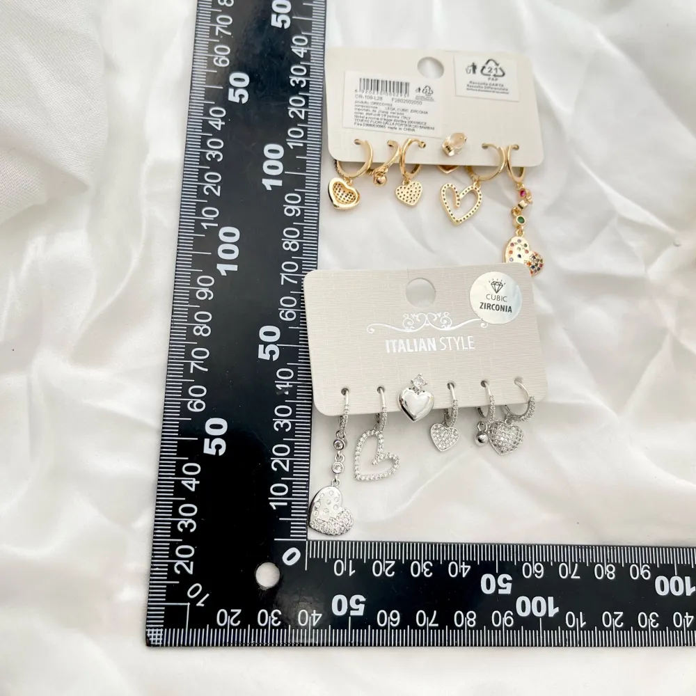 Cuore-Set 6Pz Orecchini con Zirconia - OPM-109-L28