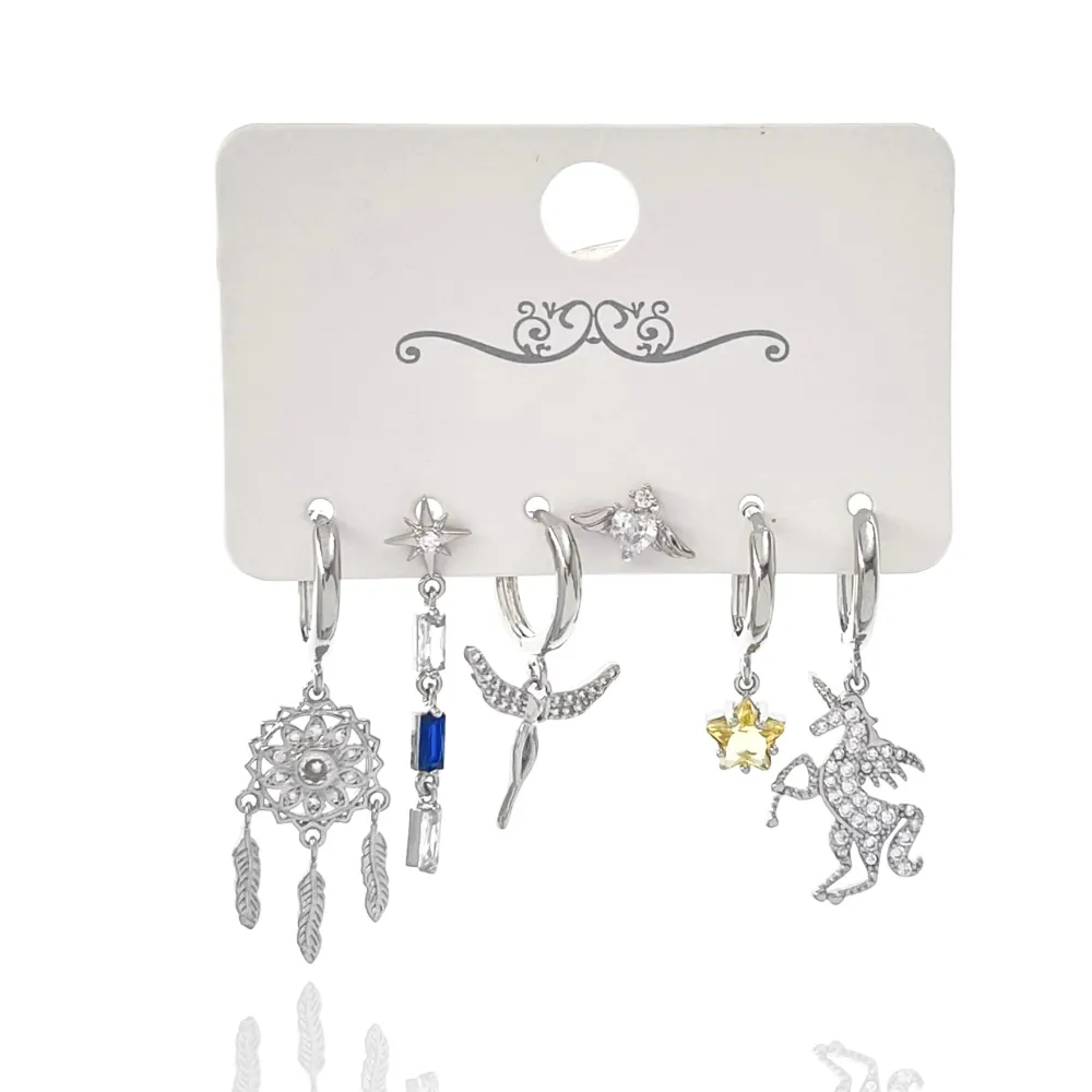 Unicorno Befana-Set 6pz Orecchini - OPM-520-L48
