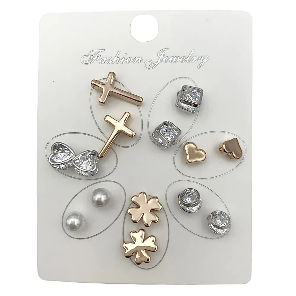 OPM6544-Set 7 Paia -7 Paia Orecchini a Lobo - OPM6544-Set 7 Paia Mini Orecchini-Orecchini a Lobo