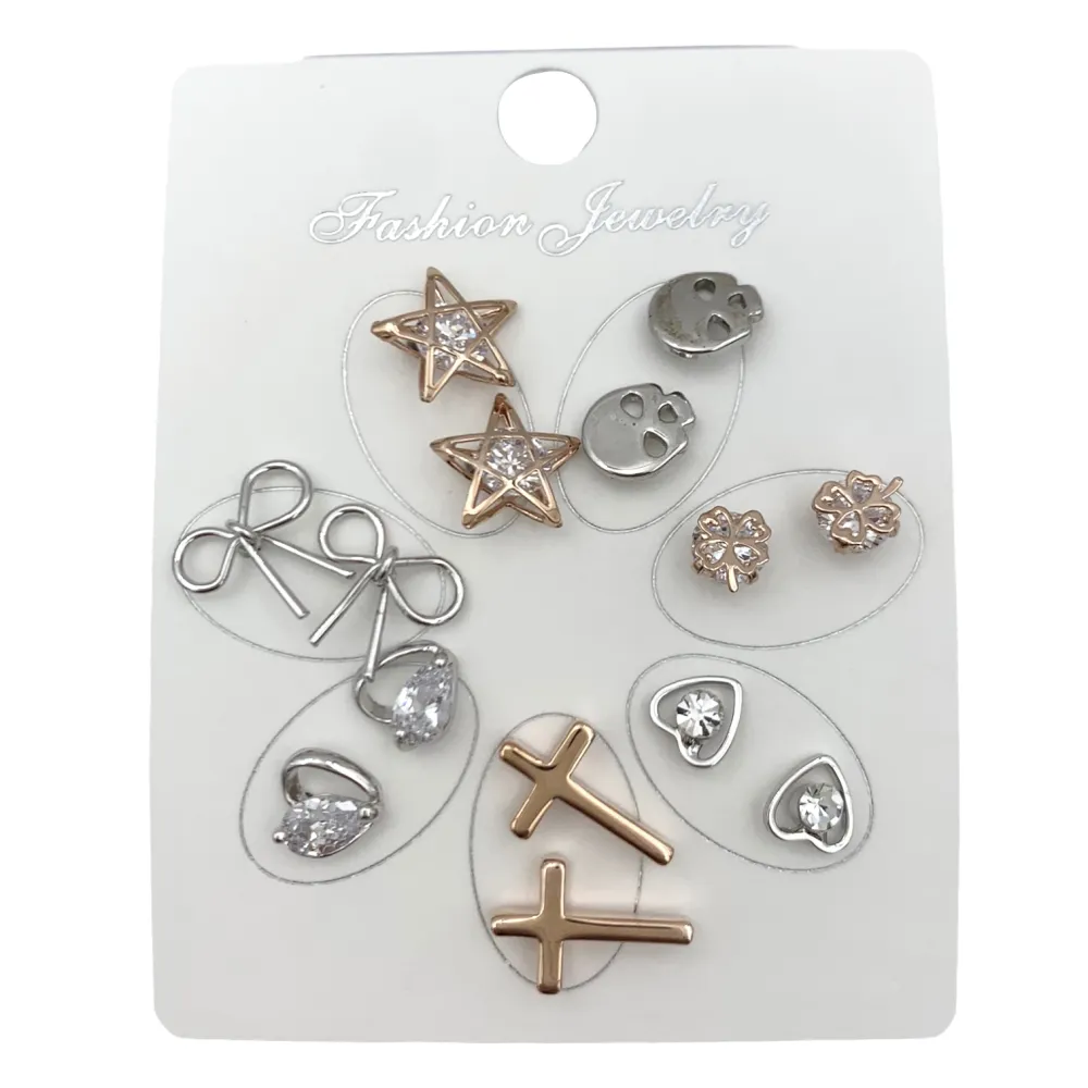 OPM6549-Set 7 Paia -7 Paia Orecchini a Lobo - OPM6549-Set 7 Paia Mini Orecchini-Orecchini a Lobo