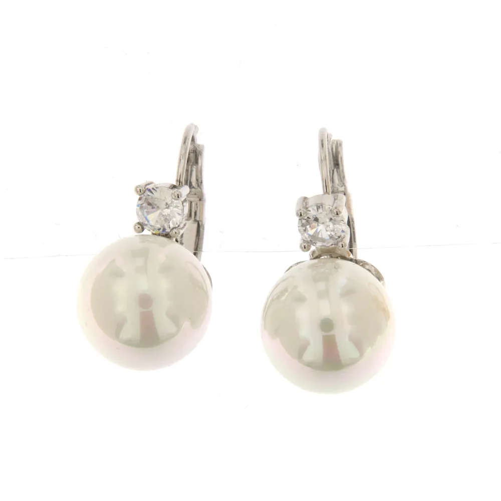 P.luce Perla 14 mm 3013- Orecchini a Monachella - P.luce Perla 14 mm 3013- Orecchini a Monachella