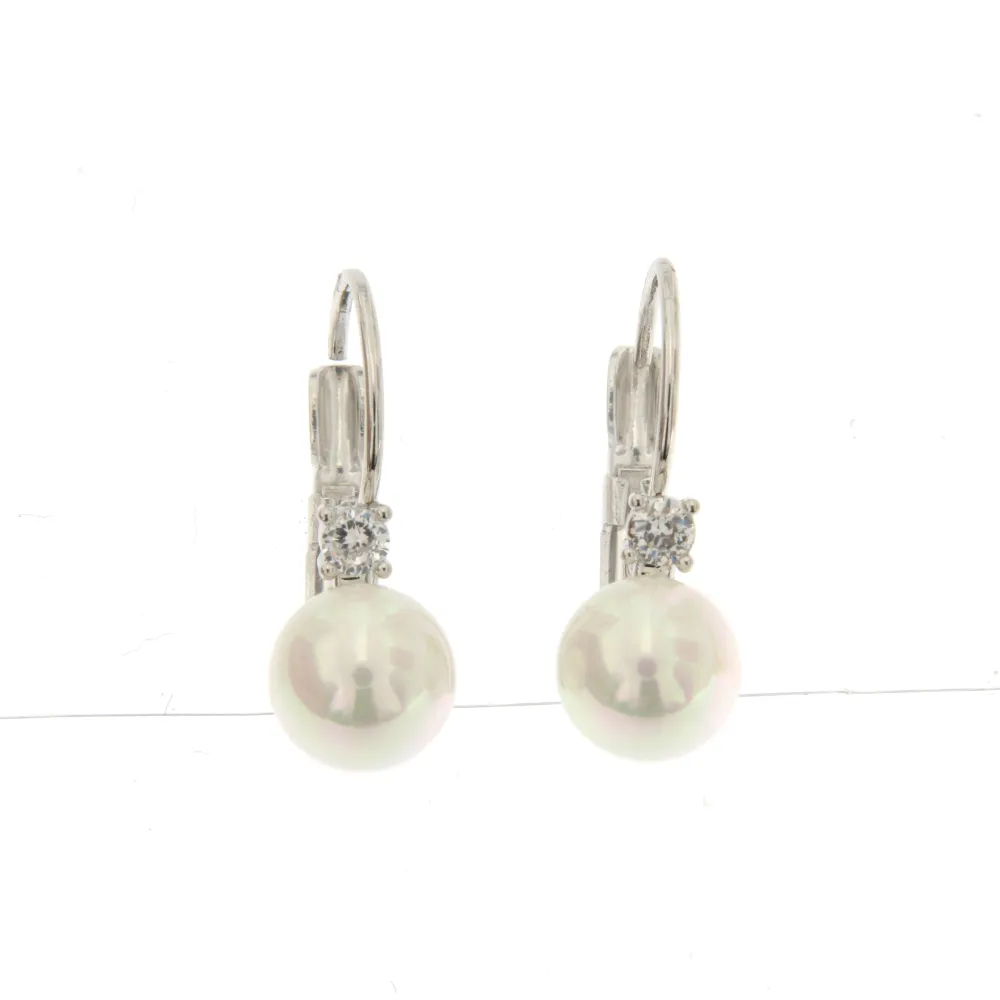 P.luce Perla 8 mm 3010- Orecchini a Monachella - P.luce Perla 8 mm 3010- Orecchini a Monachella