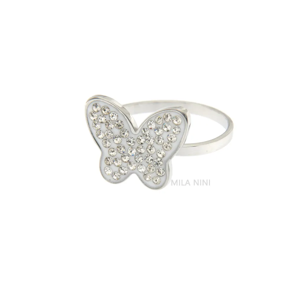 SAAR Farfalla - Anello Regolabile Acciaio Strass - SAAR Farfalla - Anello Regolabile Acciaio Strass 1113