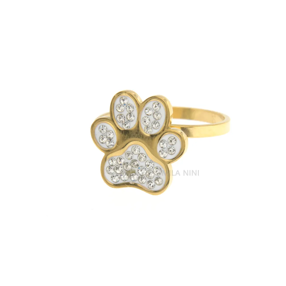 SAAR Zampa - Anello Regolabile Acciaio Strass - SAAR Zampa - Anello Regolabile Acciaio Strass 1112