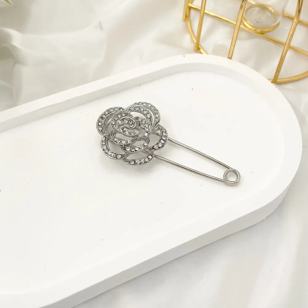 Fiore con Strass-Spilla da Balia in Metallo - SPM-312-361