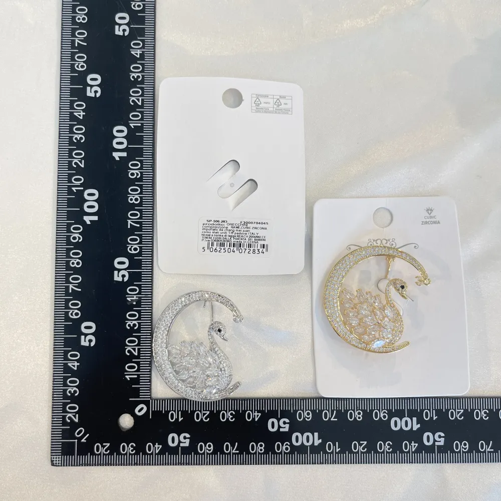 Cigno sulla Luna-Spilla con Zirconia - SPM-506-283