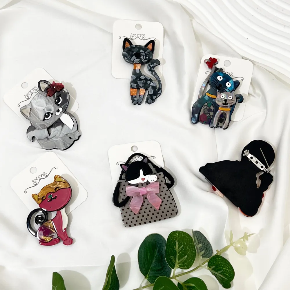 Gatto -Spilla in Resina - SPM-755-13