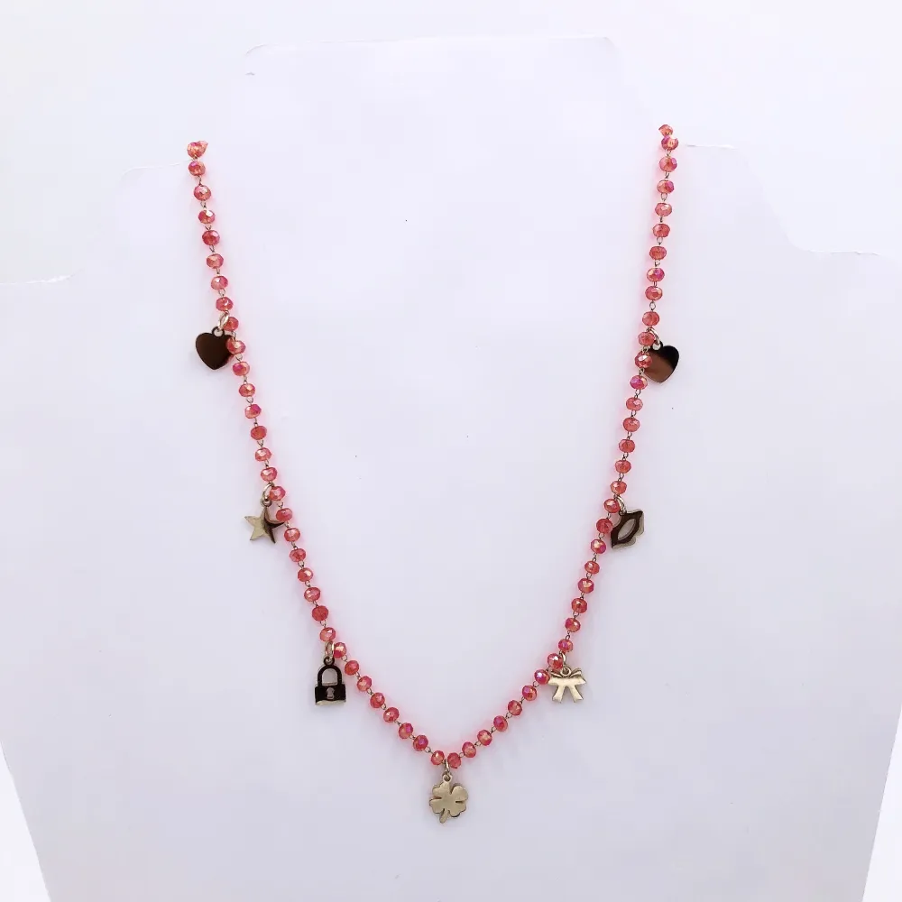 collana in acciaio - VCAC Fiocco lucchetto cuore stella rosario 6671