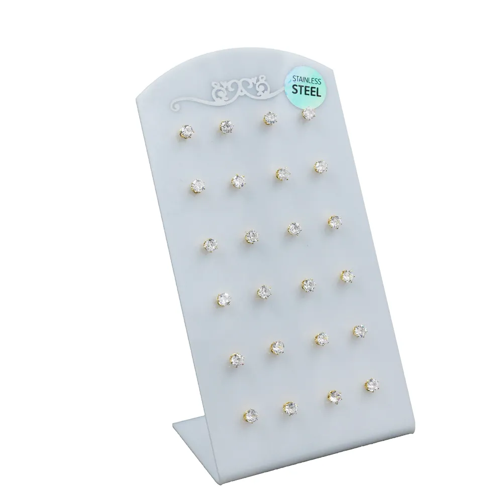 Orecchini punto luce a lobo in acciaio 7cm (Conf. da 13 paia) - 12 Paia Punto Luce 7 mm