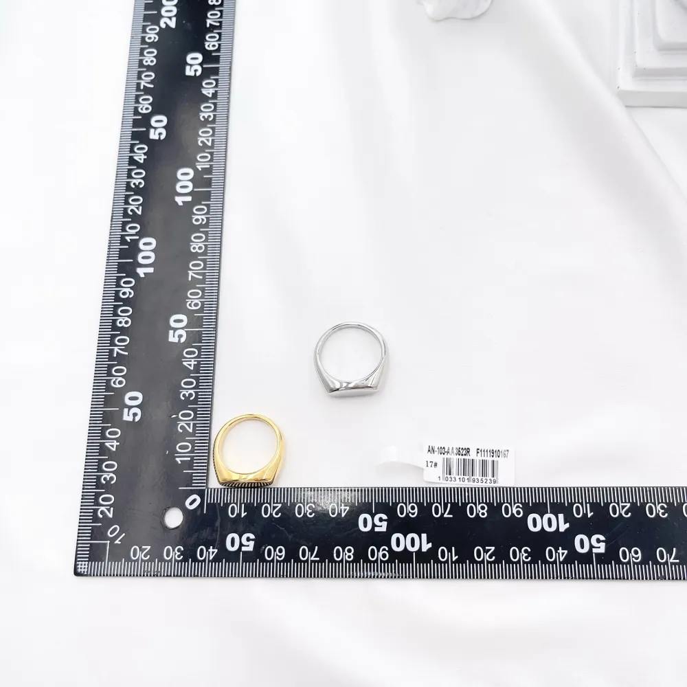 Semplice-Anello in Acciaio con Misura - AAM-103-AA3523R