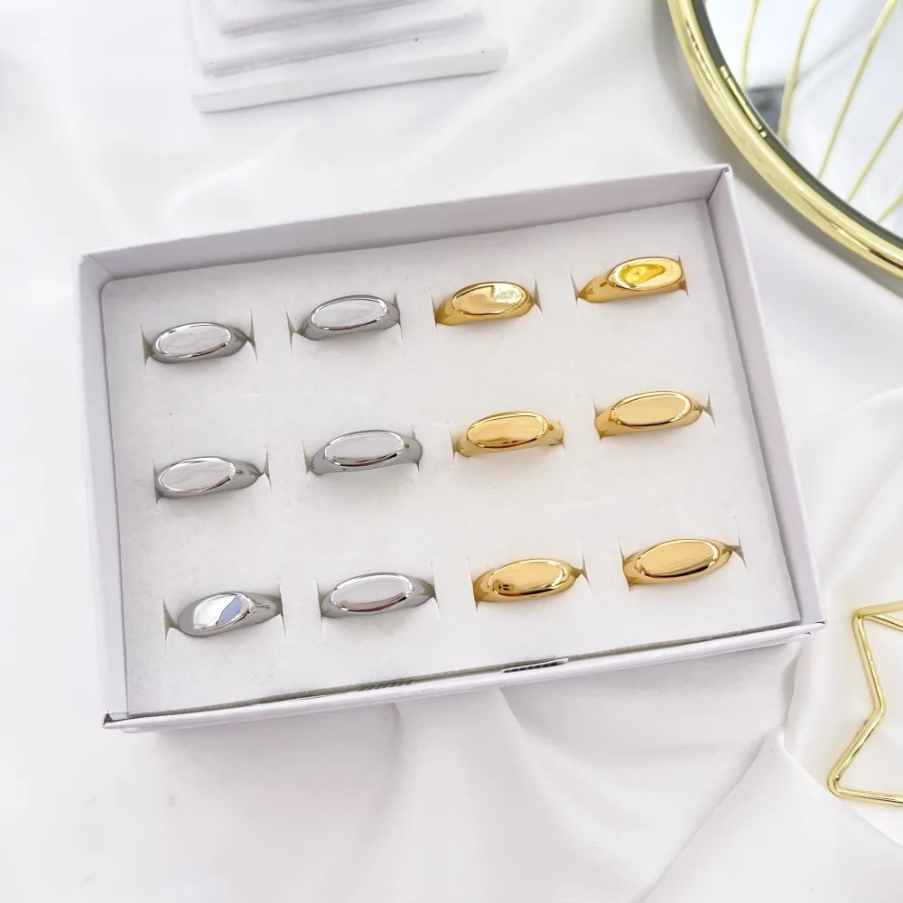 Semplice-Anello in Acciaio con Misura - AAM-103-AA3523R