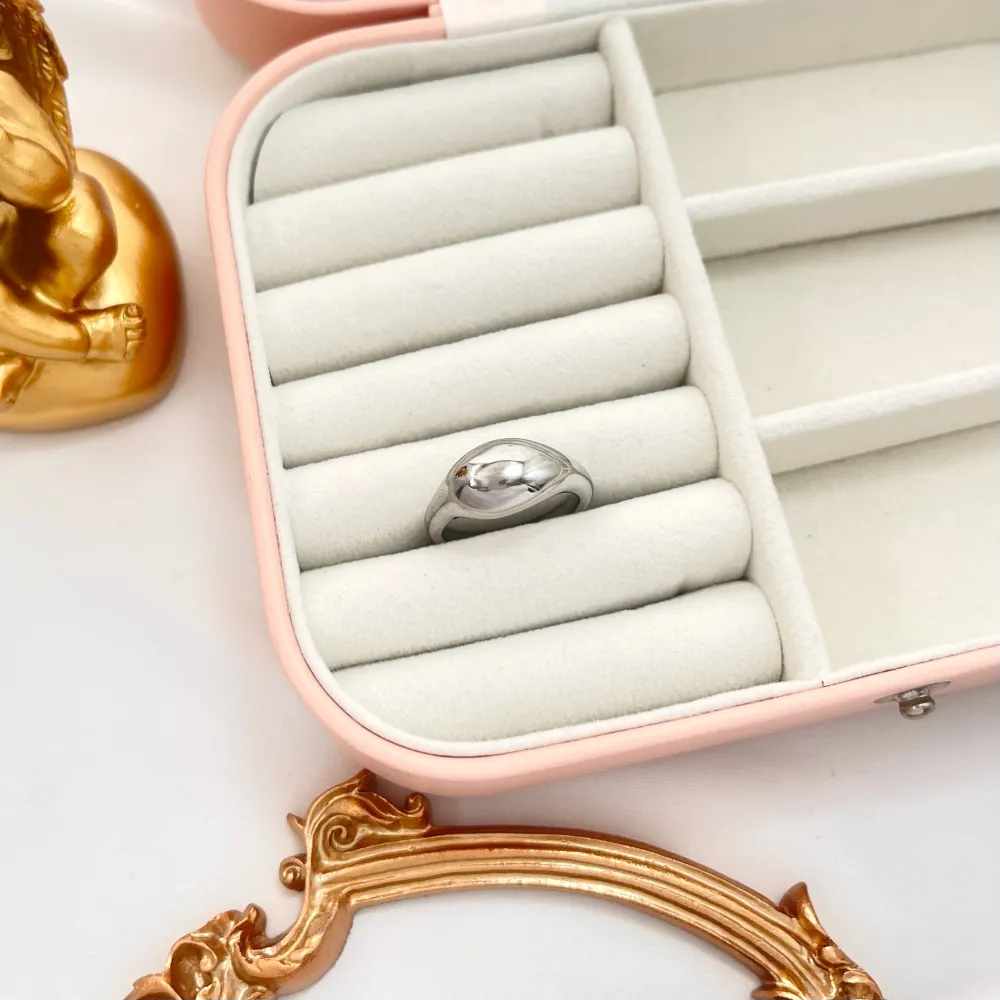 Semplice-Anello con Misura in Acciaio - AAM-103-AA3524R