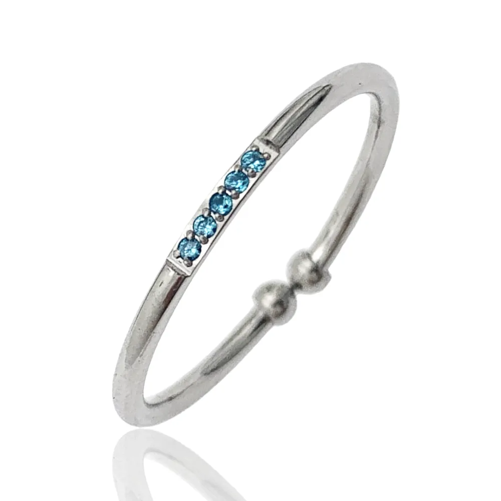 Cinque Punti Luci Zirconia-60Pz Anelli Regolabili in Acciaio - AAR-103-AA2489R