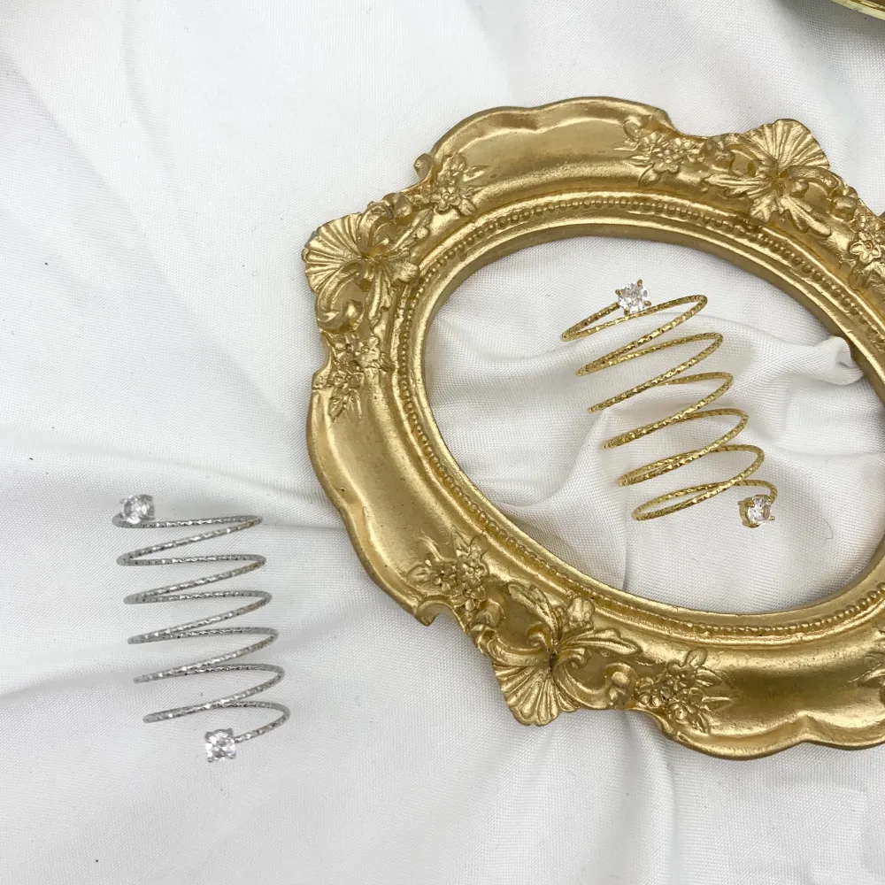 6 Fili a Molla con Punto Luce -Anello in Acciaio - AAR-103-AA4013R