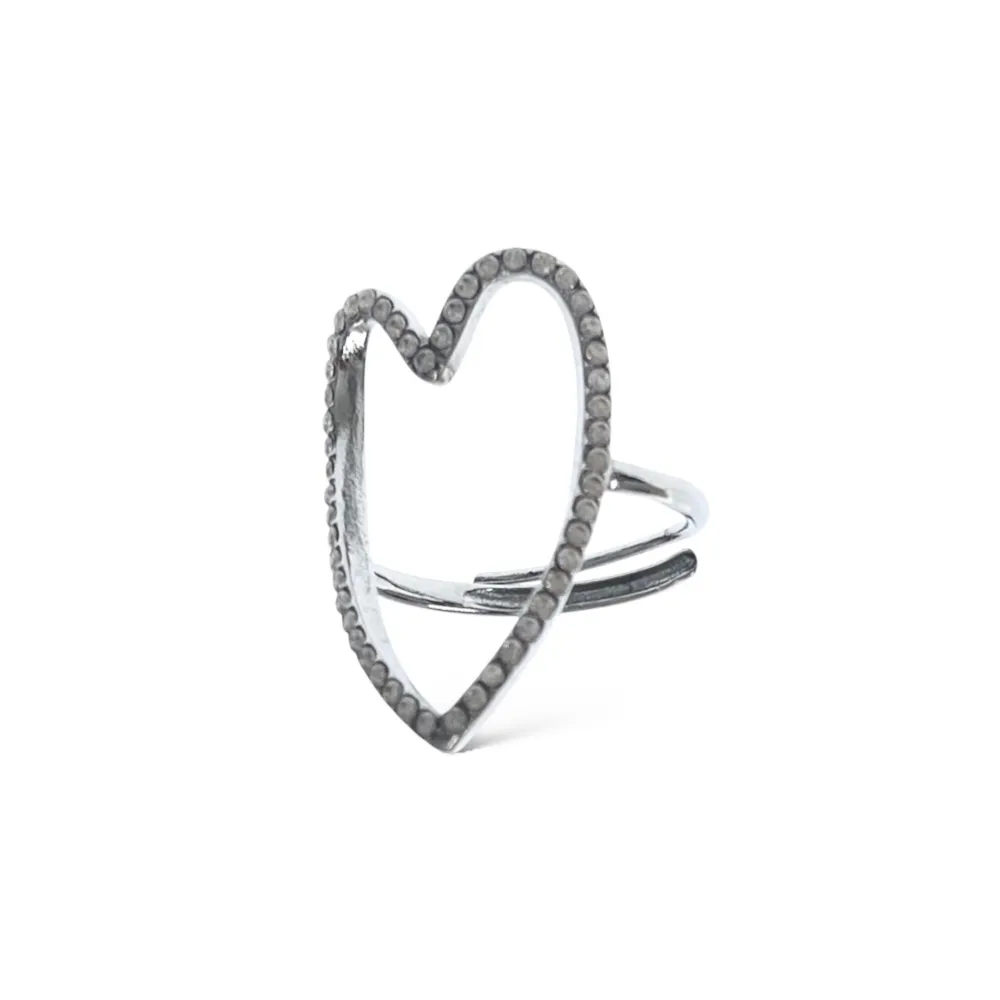 Cuore Vuoto  -Anello Regolabile in Acciaio - AAR-103-AA4225R
