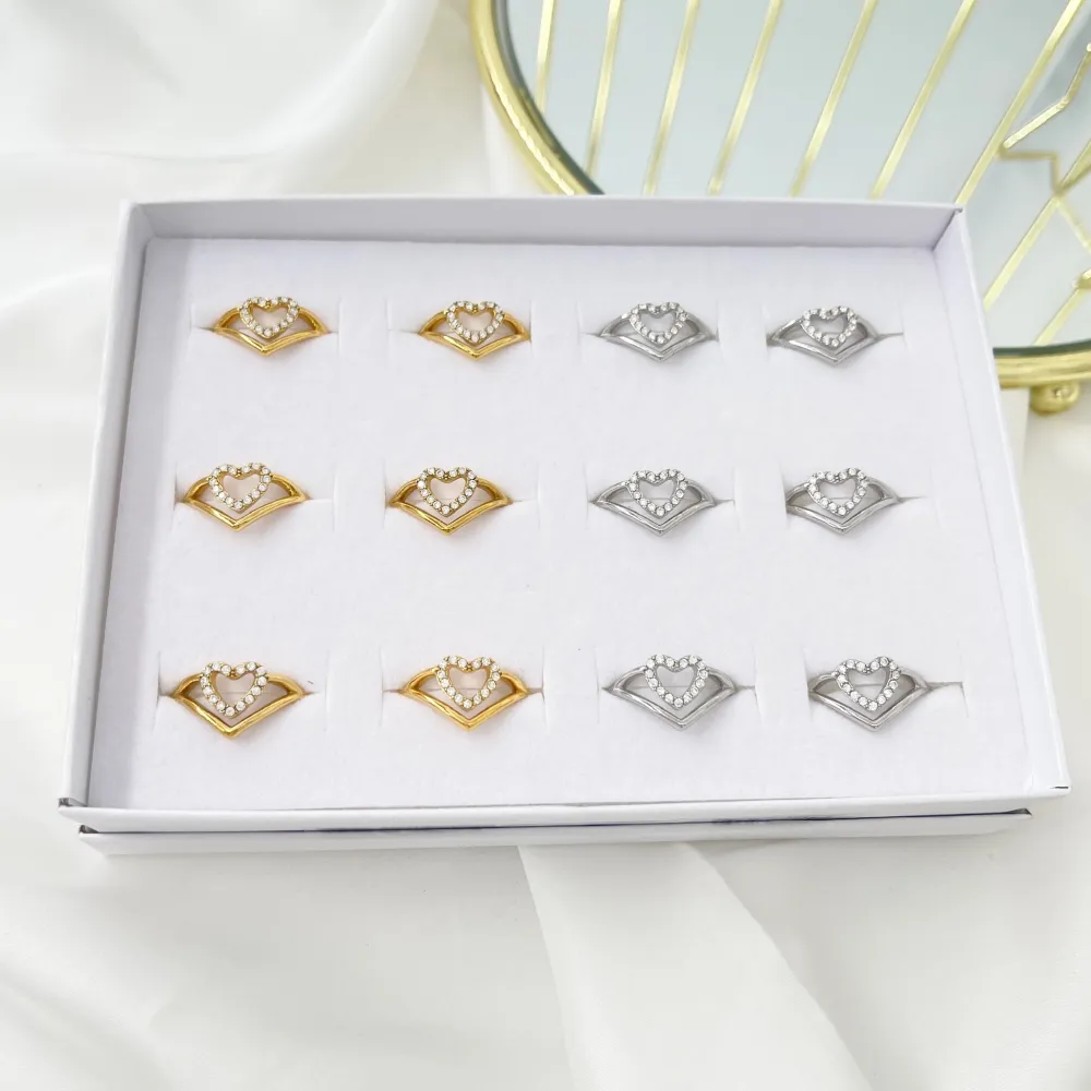 Cuore Vuoto  -Anello Regolabile in Acciaio - AAR-103-AA4244R