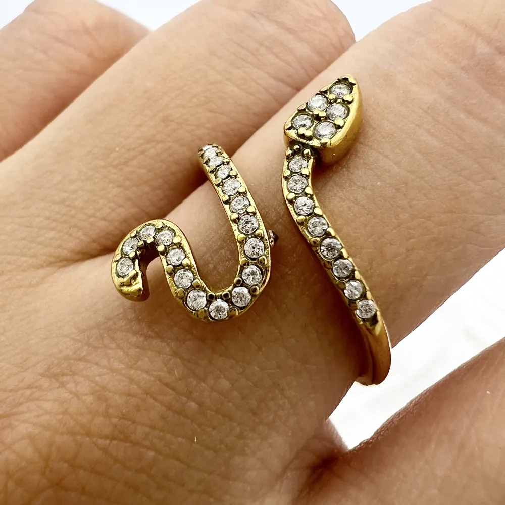 Serpente con Zirconia -Anello Regolabile in Acciaio - AAR-103-AA4478R
