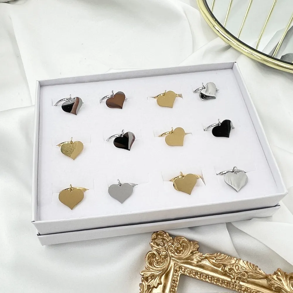 Cuore Pendente-Anello Regolabile in Acciaio - AAR-103-AA4551R