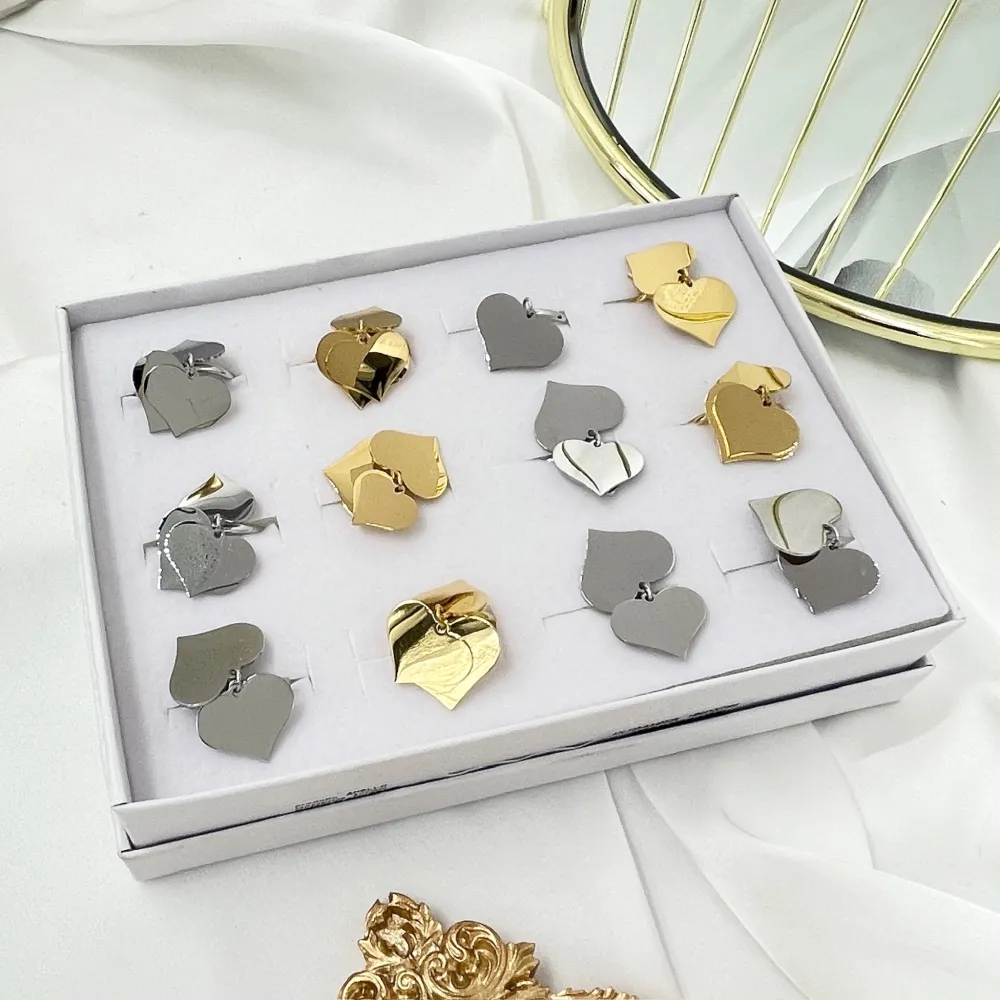 Tre CuoriPendenti-Anello Regolabile in Acciaio - AAR-103-AA4552R