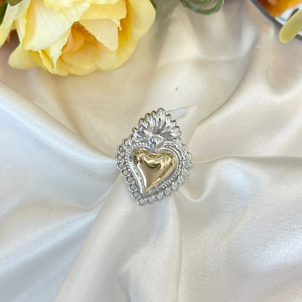 Sacro Cuore -Anello Regolabile in Acciaio - AAR-103-AA5740R