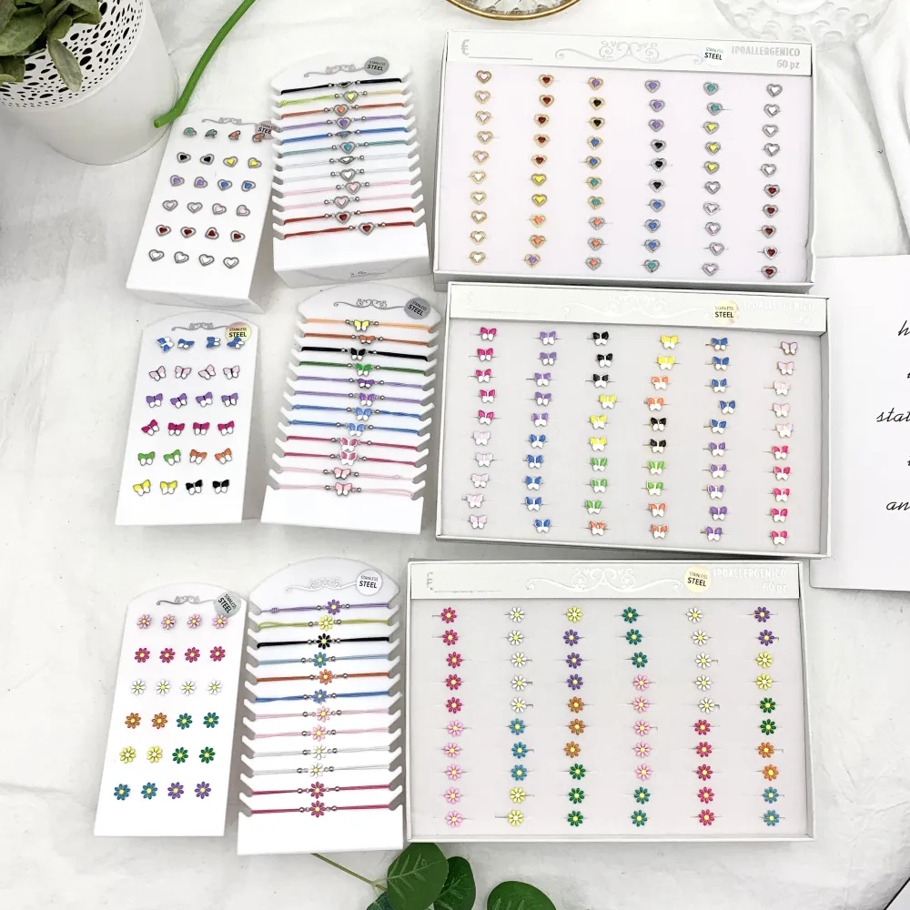 Farfalla Smaltata -60pz Anellini Regolabili da Bambina /da Fran - AAR-103-AA598R