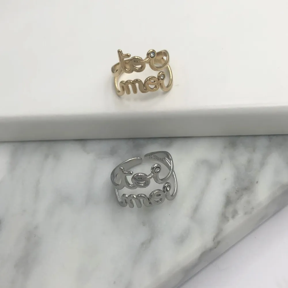 Scritte -36pz mix anelli regolabili in Acciaio - AAR104-A103