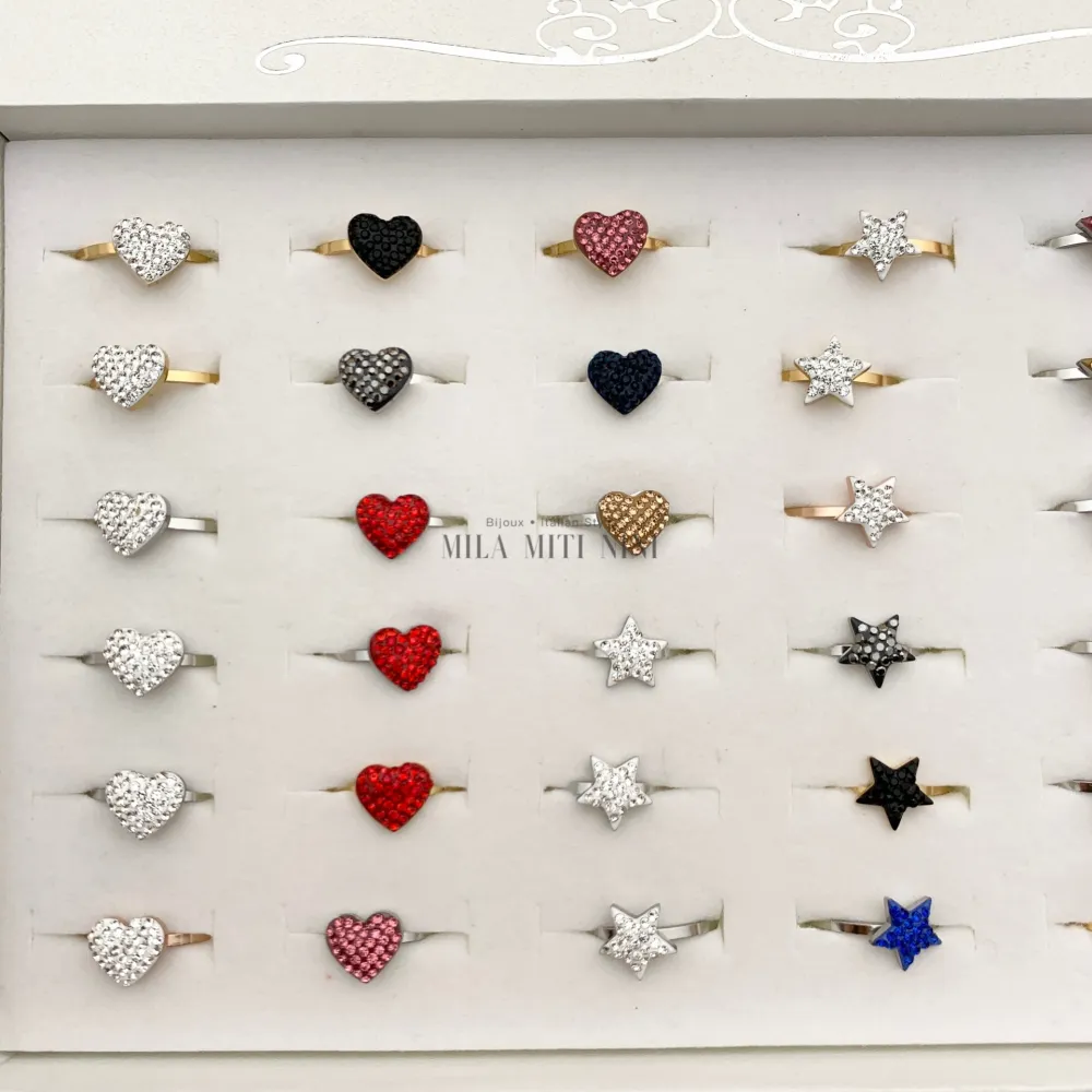 Mix Strass Colorato-36Pz Anelli Regolabili - AAR413-330
