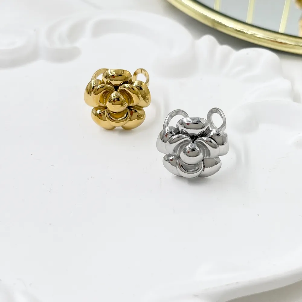 Fiore Rosa -Anello Regolabile in Acciaio - AAR-732-362