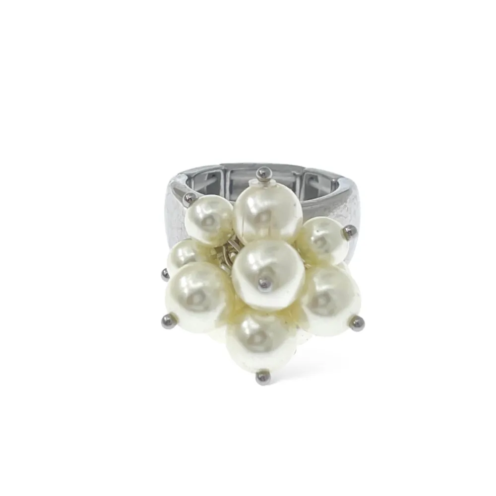 Grappoli Perla -Anello Regolabile in Acciaio - AAR-732-374