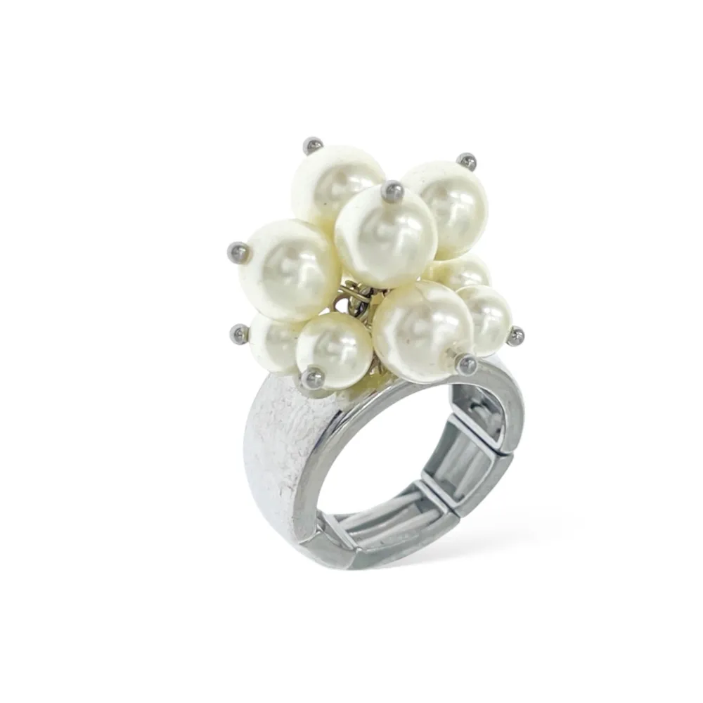 Grappoli Perla -Anello Regolabile in Acciaio - AAR-732-374