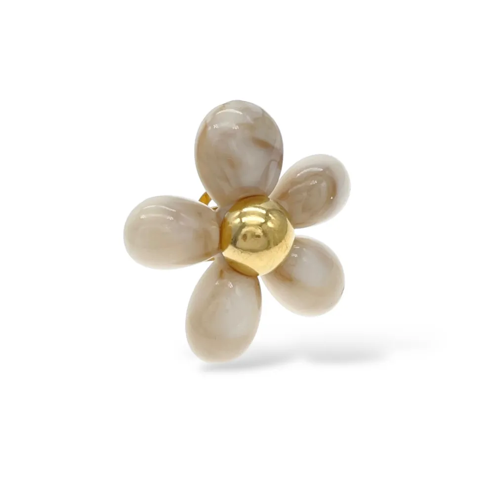 Fiore  -Anello Regolabile in Acciaio - AAR-732-394