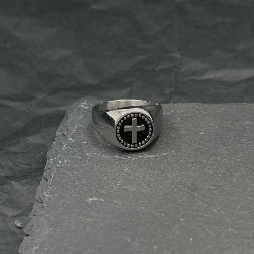 Croce-Anello in Acciaio con Misure - AAU-105-138