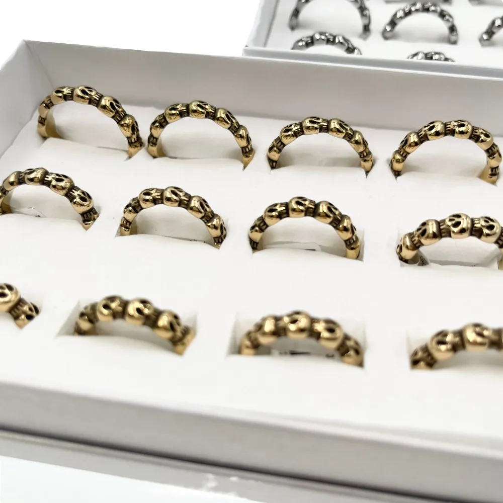 Teschio-12Pz Anelli in Acciaio con Misure - AAU-518-06A